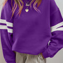 Tillandsia Purple XL Taylor Striped Oversized Sweatshirt