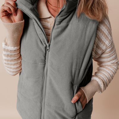 Taytum Stand Zipped Puffer Vest