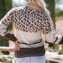  Teagan Color Block Crewneck Long Sleeve Top