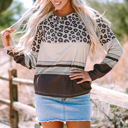  Teagan Color Block Crewneck Long Sleeve Top