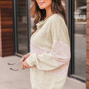  Teagan Oatmeal Colorblock Animal Print Pullover