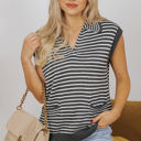 Gray Stripe Large Teagan Stripe Sweater Vest