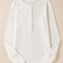  Teresa Color Waffle Half Long Sleeve Top