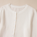  Teresa Color Waffle Half Long Sleeve Top