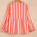  Teresa Stripe Crinkled Half PLUS Blouse