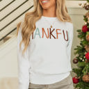White Large Thankful Embroidered Sweater