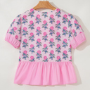  Theodora Patchwork Ruffle Hem Blouse