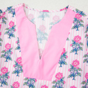  Theodora Patchwork Ruffle Hem Blouse