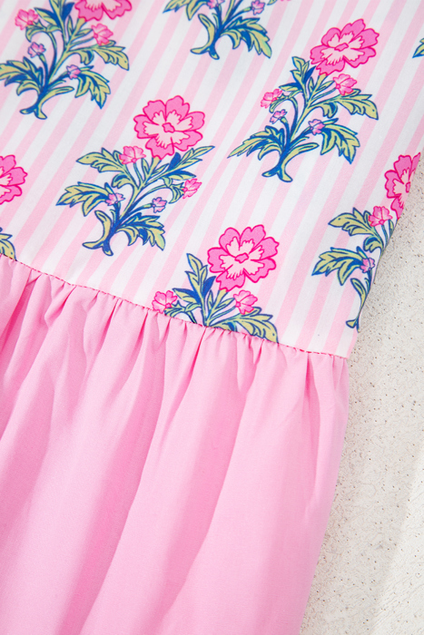 Theodora Patchwork Ruffle Hem Blouse