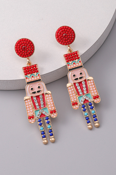 Tiana Beaded Christmas Nutcracker Earrings