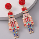  Tiana Beaded Christmas Nutcracker Earrings