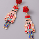  Tiana Beaded Christmas Nutcracker Earrings