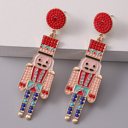  Tiana Beaded Christmas Nutcracker Earrings
