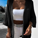 Black Tiana Knit Kimono Lightweight Cardigan