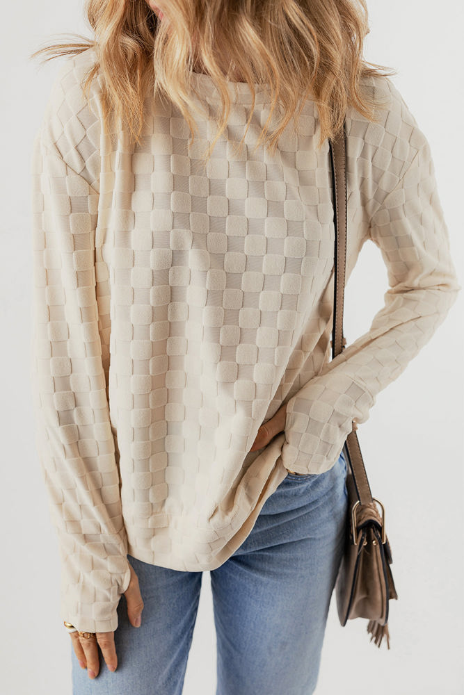 Tiffany Textured Thumbhole Sleeve Top