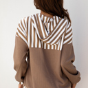  Tilly Striped Patchwork Drawstring Hoodie