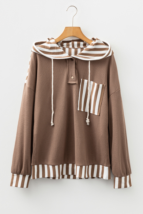 Tilly Striped Patchwork Drawstring Hoodie