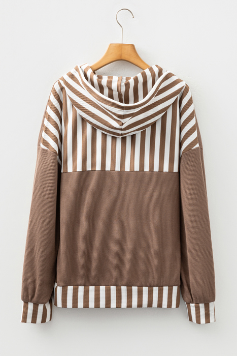Tilly Striped Patchwork Drawstring Hoodie
