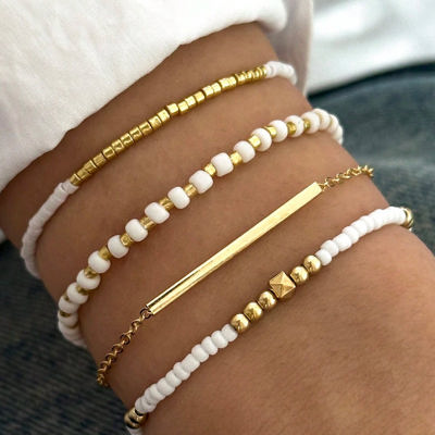 Tiny Beaded Multi Layer Bracelet Set