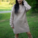  Aura Cable Knit Sweater Dress