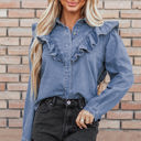  Trinity Denim Ruffled Casual Top