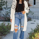 Beige Large Trinity Open Front Duster Cardigan