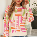  Tru Pattern Puff Sleeve Sweater