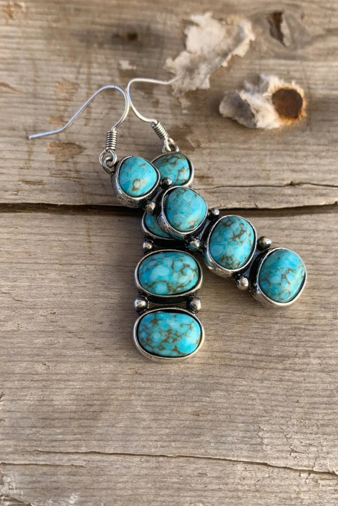 Turquoise Stacked Dangle Earrings