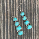  Turquoise Stacked Dangle Earrings