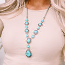  Turquoise Water Drop Accent Necklace