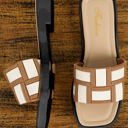  Two Tone Square Toe Slippers