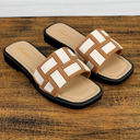  Two Tone Square Toe Slippers
