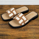  Two Tone Square Toe Slippers