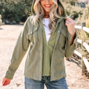 Green Large Undine Knit Textured Hooded Jacket