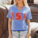  USA Patch Mineral Wash Vintage Graphic Top