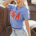  USA Patch Mineral Wash Vintage Graphic Top