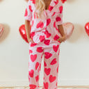  Valentines Short Sleeve Pants Pajamas Set