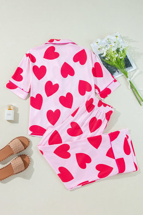 Valentines Short Sleeve Pants Pajamas Set