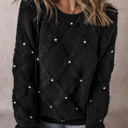  Valerie Pearl Embellished Rhombus Pattern Sweater