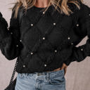  Valerie Pearl Embellished Rhombus Pattern Sweater