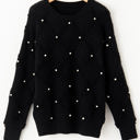  Valerie Pearl Embellished Rhombus Pattern Sweater