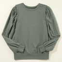  Valerie Solid Patchwork Sleeve Sweatshirt