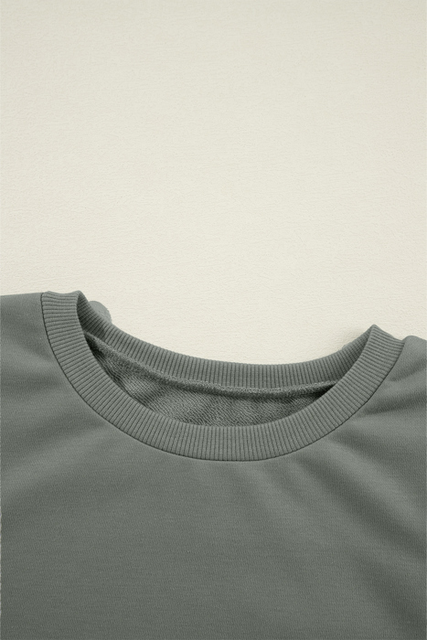 Valerie Solid Patchwork Sleeve Sweatshirt