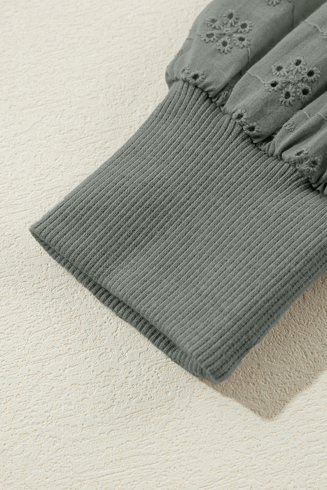 Valerie Solid Patchwork Sleeve Sweatshirt