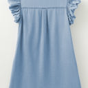  Vanessa Flutter Sleeve Button Up Denim Dress