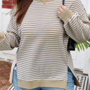  Vanessa Knit Ribbed Trim Long Sleeve PLUS Top