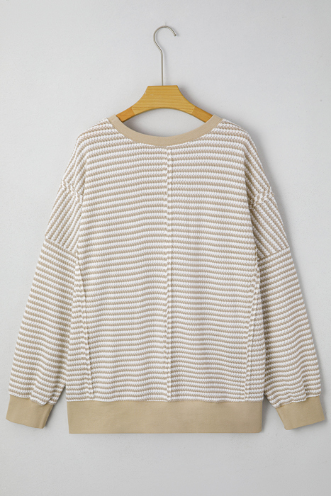 Vanessa Knit Ribbed Trim Long Sleeve PLUS Top