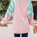  Vanessa Patchwork Raglan Pullover Top