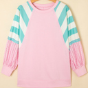 Vanessa Patchwork Raglan Pullover Top