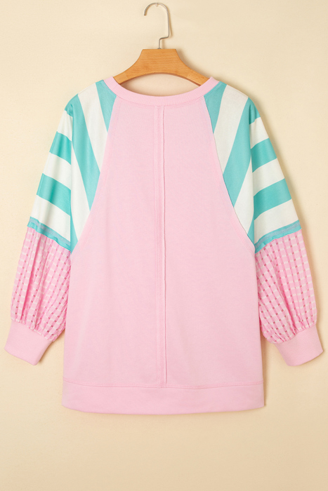 Vanessa Patchwork Raglan Pullover Top